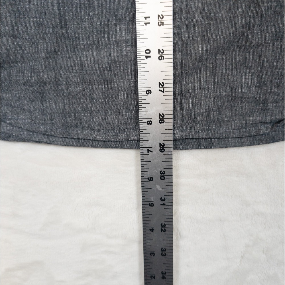 Hurley Chambray Shirt Men L Gray Long Sleeve Classic Minimalist Granola Capsule - Picture 9 of 12